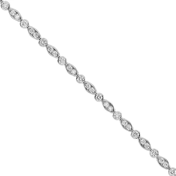 1-7/8tcw Diamond & Marquise Station Bracelet