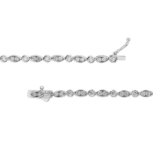 1-7/8tcw Diamond & Marquise Station Bracelet