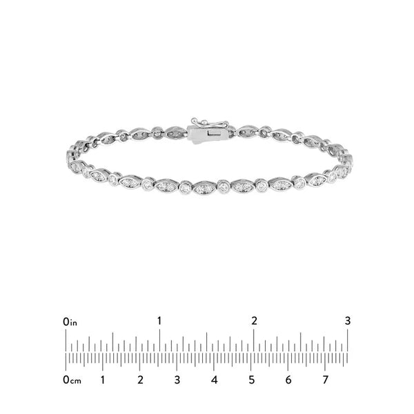 1-7/8tcw Diamond & Marquise Station Bracelet