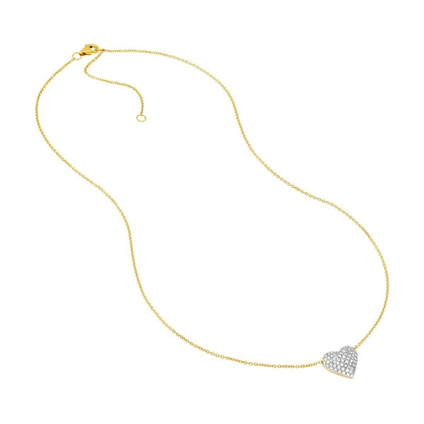 Diamond Pavé Heart Necklace (1/2tcw)