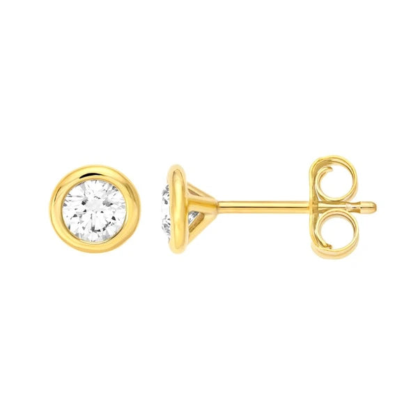 1/2tcw Round Diamond Martini Bezel Stud Earrings