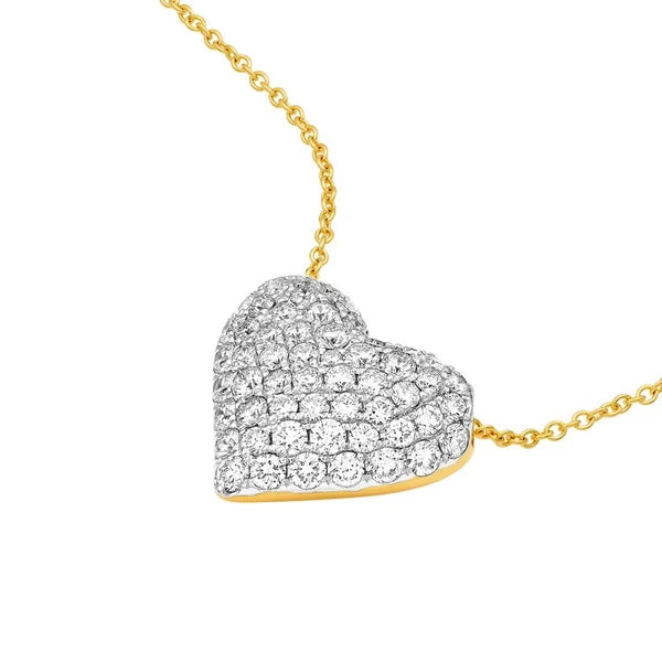 Diamond Pavé Heart Necklace (1tcw)