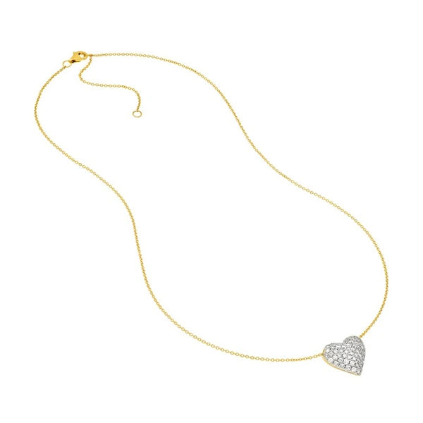 Diamond Pavé Heart Necklace (1tcw)