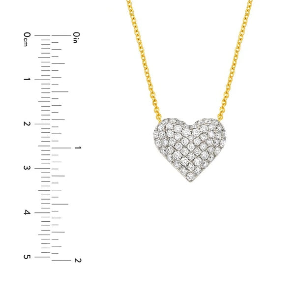 Diamond Pavé Heart Necklace (1tcw)