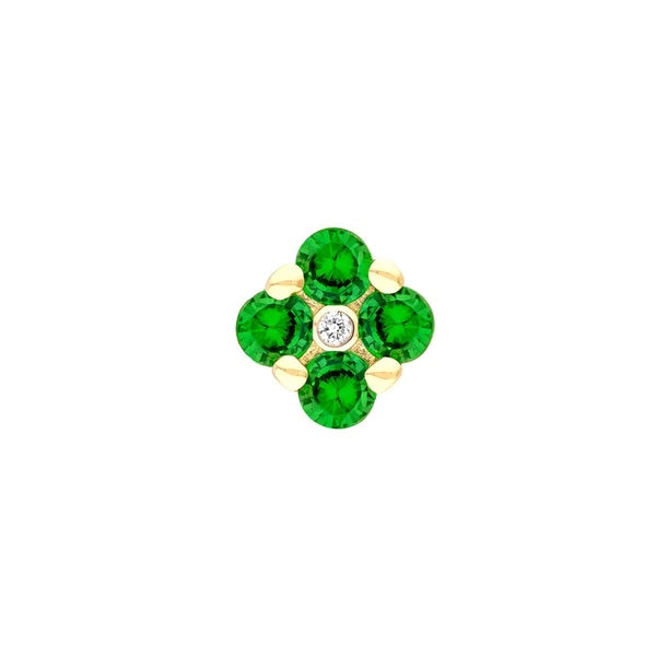 2.5mm Tsavorite Flower Stud Earrings
