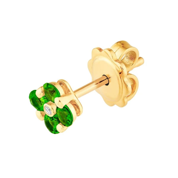 2.5mm Tsavorite Flower Stud Earrings