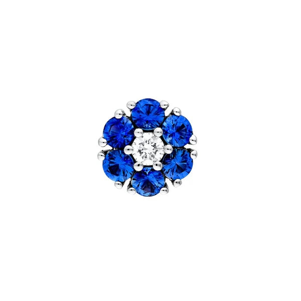Sapphire & Diamond Cluster Stud Earrings