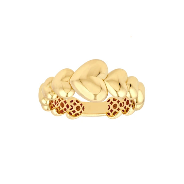 Graduated Angled Heart Ring