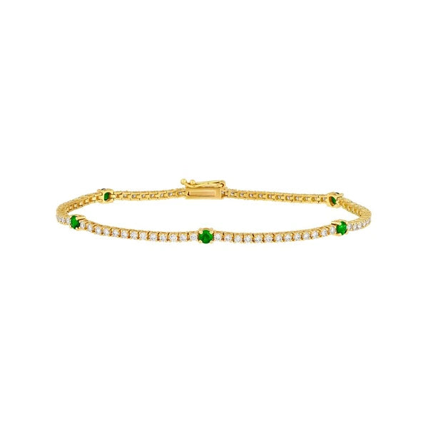 Emerald & Diamond Station Bracelet