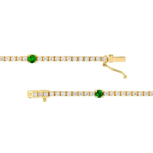 Emerald & Diamond Station Bracelet
