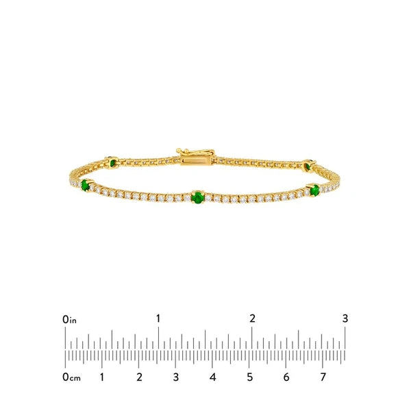 Emerald & Diamond Station Bracelet