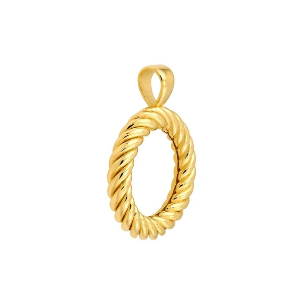 Twisted Rope Open Circle Pendant