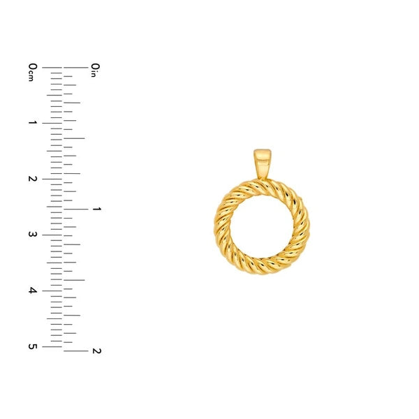 Twisted Rope Open Circle Pendant