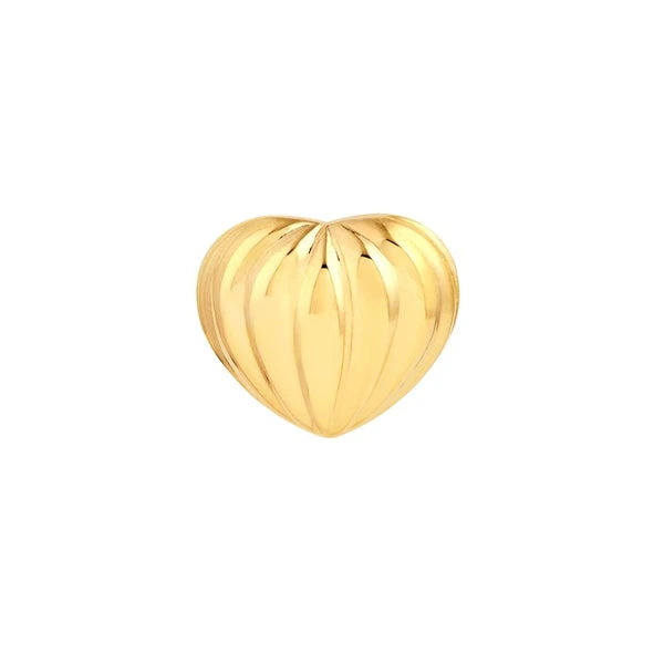 Fluted Heart Small Stud Earrings