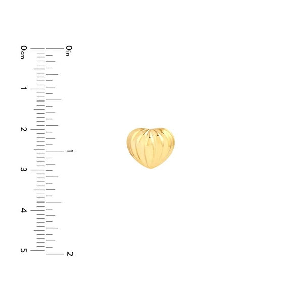 Fluted Heart Small Stud Earrings
