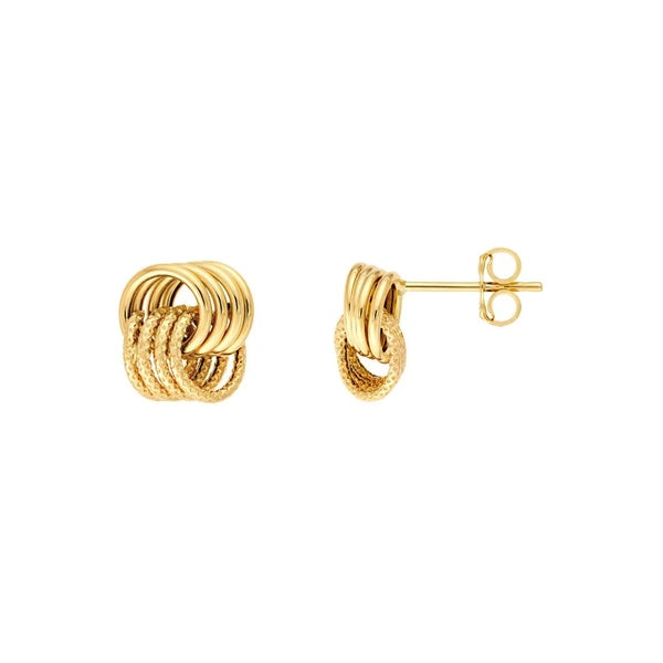 Textured Polished Love Knot Stud Earrings