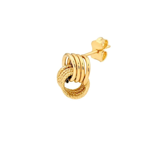 Textured Polished Love Knot Stud Earrings