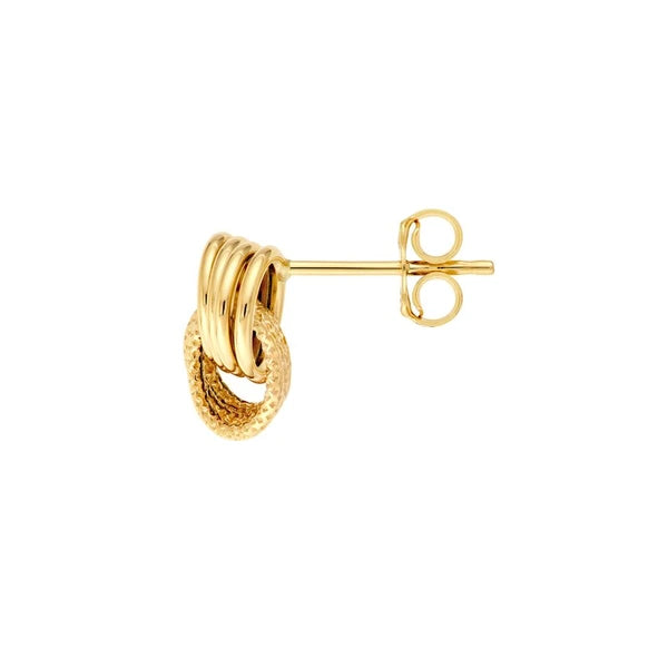 Textured Polished Love Knot Stud Earrings