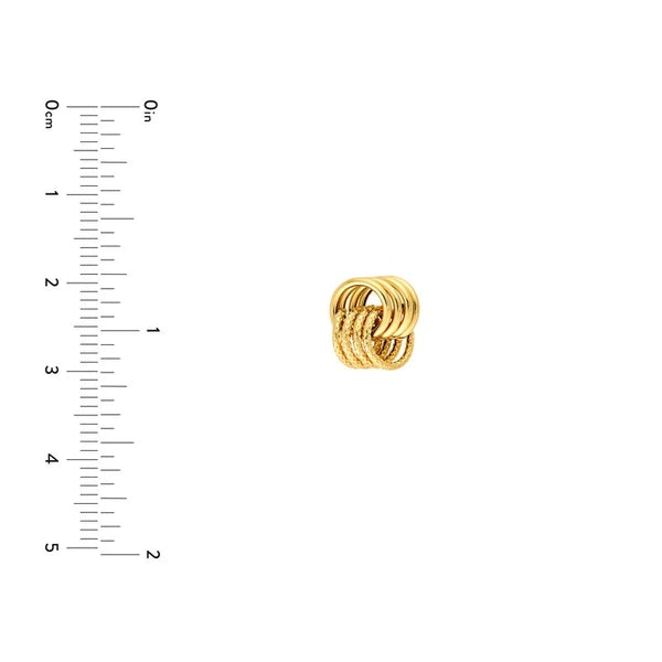 Textured Polished Love Knot Stud Earrings
