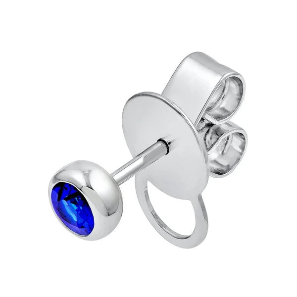3mm Round Blue Sapphire Stud Earrings