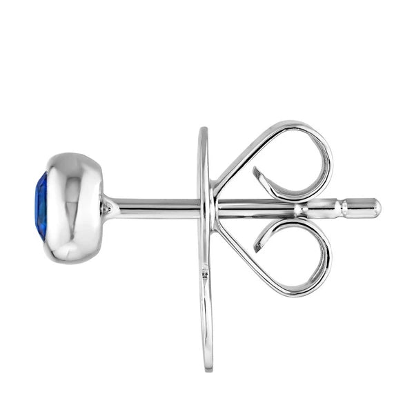 3mm Round Blue Sapphire Stud Earrings