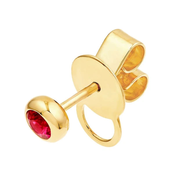 3mm Round Ruby Stud Earrings