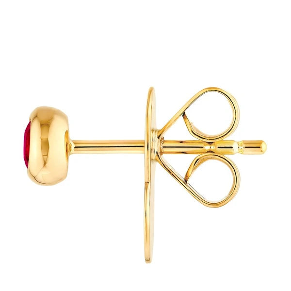 3mm Round Ruby Stud Earrings