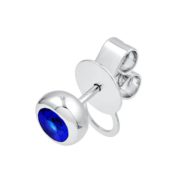 4mm Round Blue Sapphire Stud Earrings