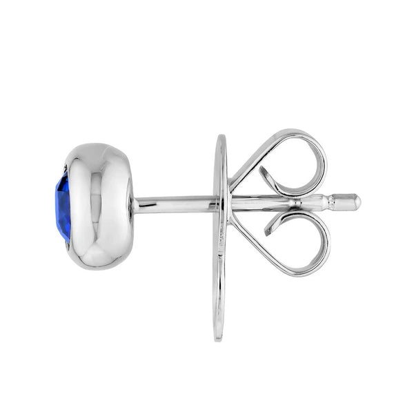 4mm Round Blue Sapphire Stud Earrings