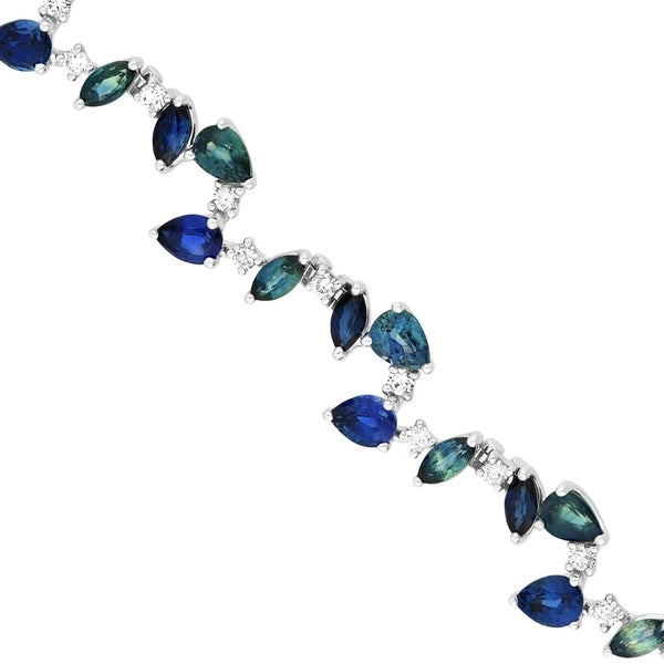 Teal Sapphire and Blue Blossom Bracelet