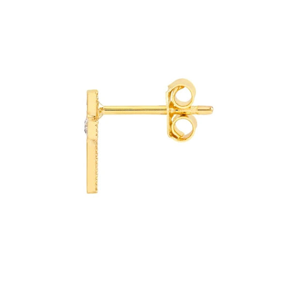 4pt Diamond Cross Stud Earrings