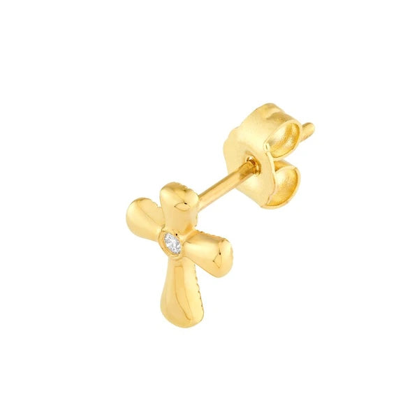 2.5pt Dia Cross Stud Earrings