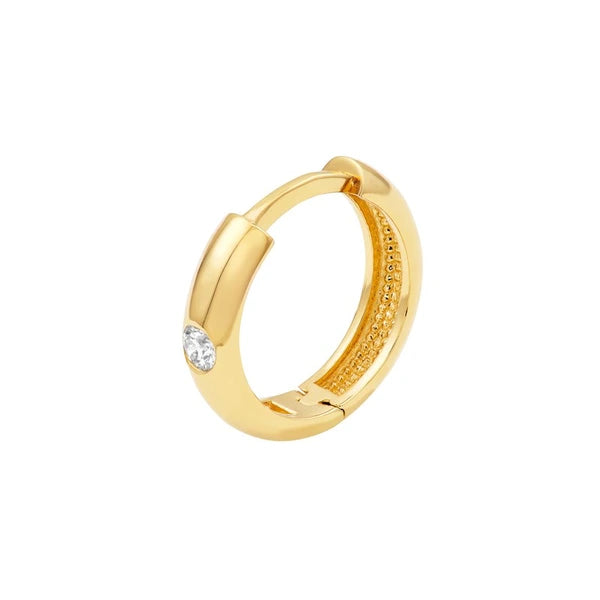 13mm Diamond Round Hoop Earrings