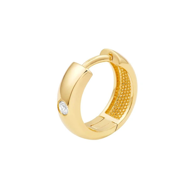 13x4mm Diamond Round Hoop Earrings