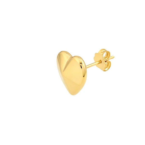 Faceted Heart Stud Earrings