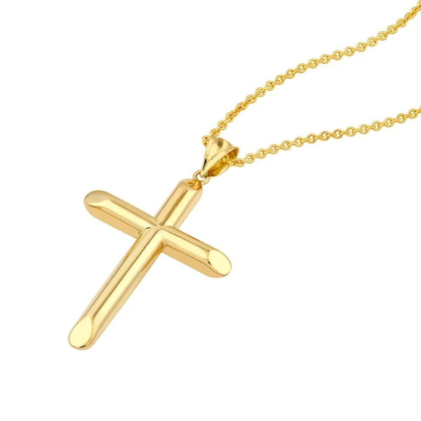 Beveled Edge Cross Pendant