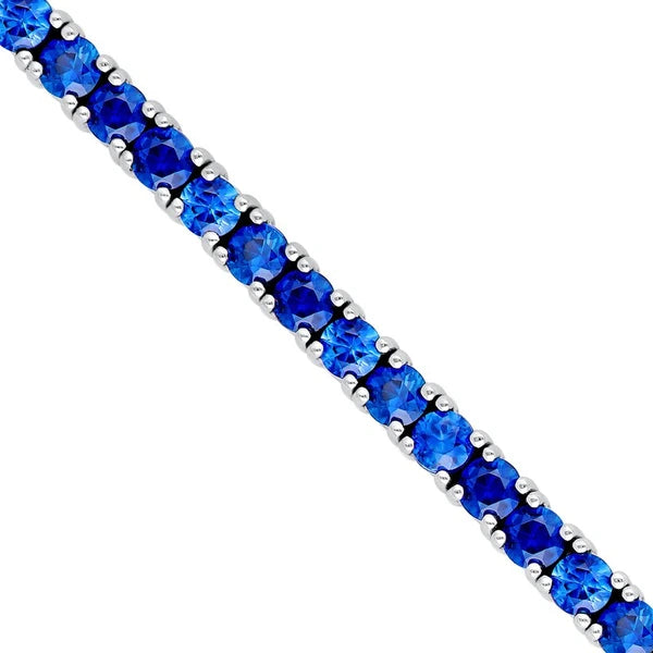 Round Blue Sapphire Tennis Bracelet