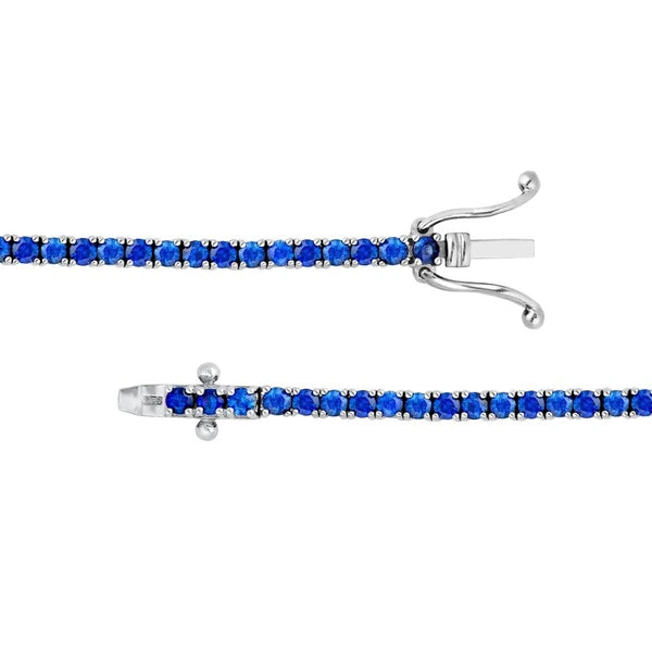 Round Blue Sapphire Tennis Bracelet