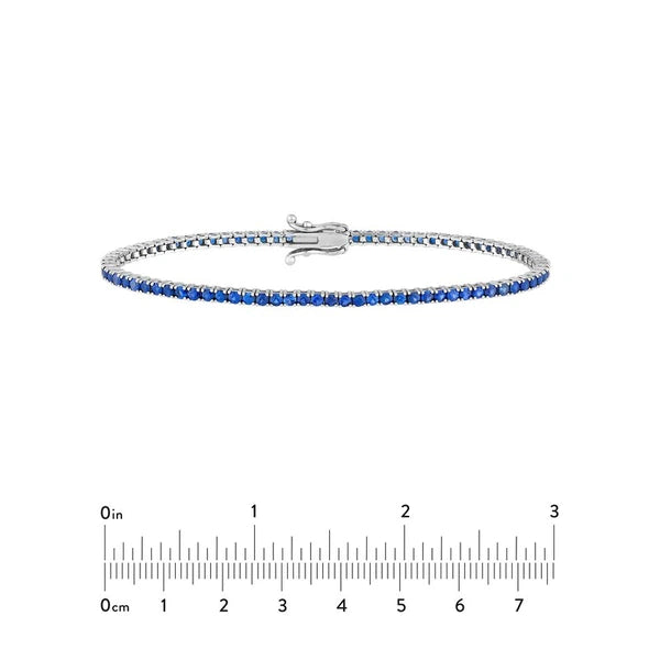 Round Blue Sapphire Tennis Bracelet