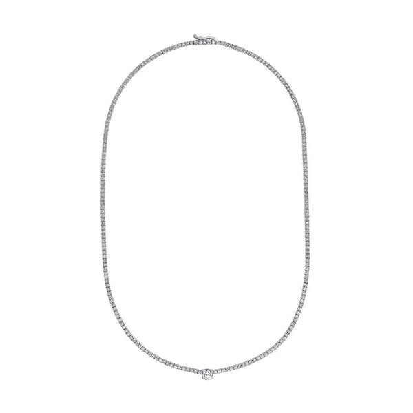 4-5/8tcw Round Diamond Solitaire Tennis Necklace