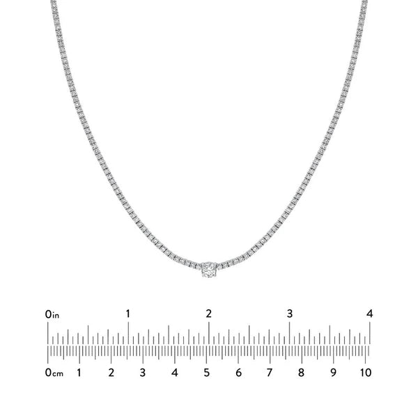 4-5/8tcw Round Diamond Solitaire Tennis Necklace