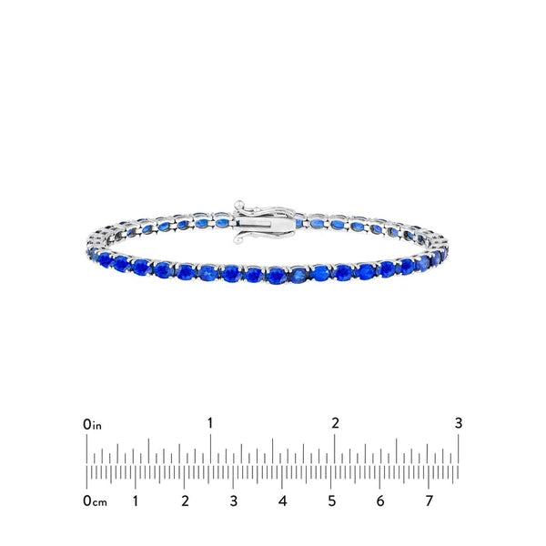 Oval Blue Sapphire Tennis Bracelet