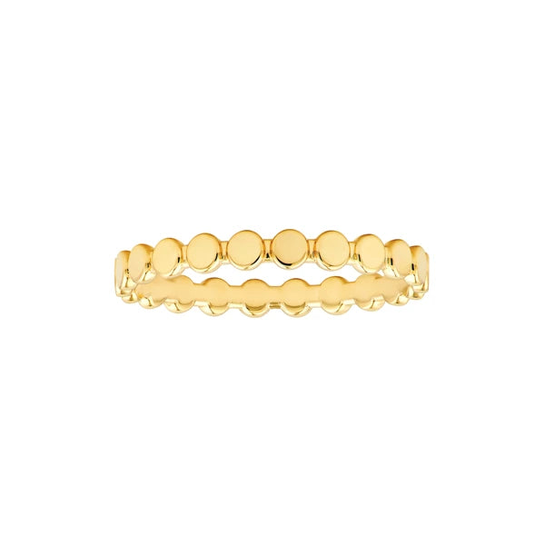 Flat Oval Beaded Band Ring