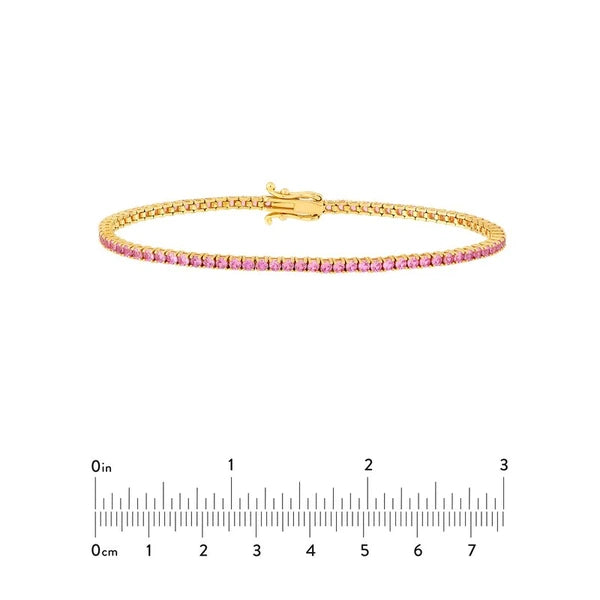 2.0mm Pink Sapphire Straight Tennis Bracelet