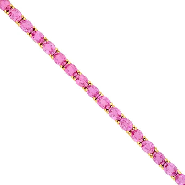Oval Pink Sapphire Tennis Bracelet