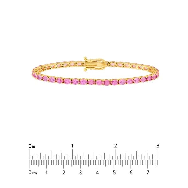 Oval Pink Sapphire Tennis Bracelet