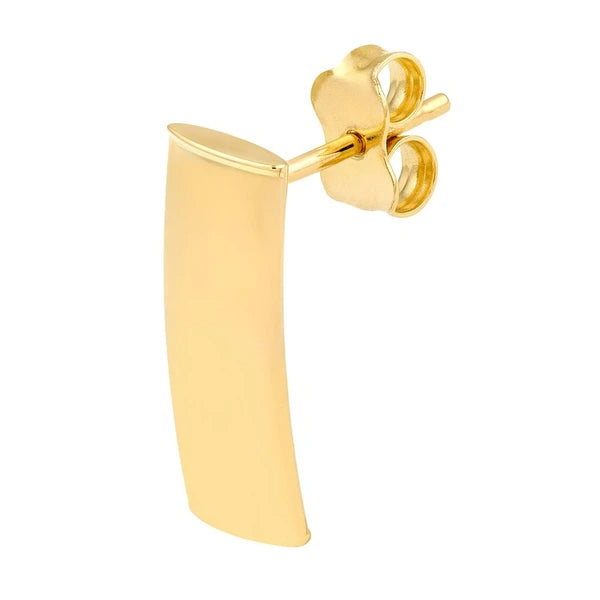 Curved Medium Bar Stud Earrings