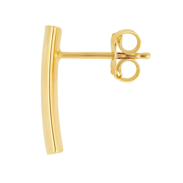 Curved Medium Bar Stud Earrings