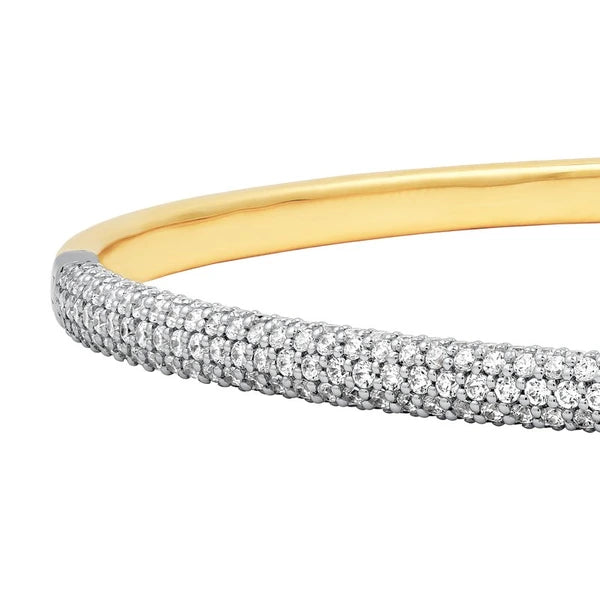 1-7/8tcw Diamond Half Pavé Bangle