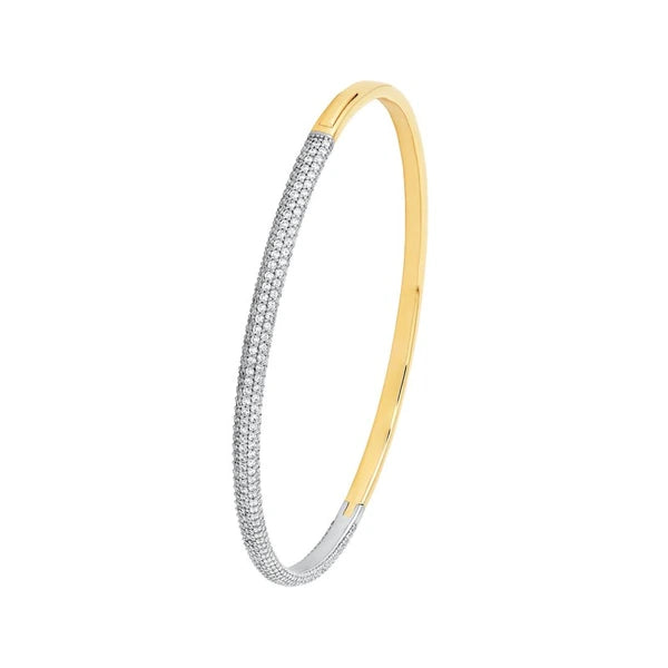 1-7/8tcw Diamond Half Pavé Bangle